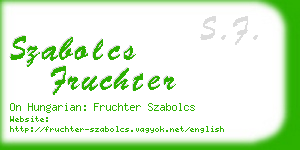 szabolcs fruchter business card